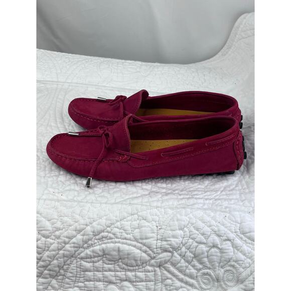 Mercanti Fiorentini Women's Size 7.5 Red Suede Driving Moc Slip On Casual Loafer - Picture 8 of 10